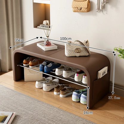 Meuble à chaussure banc de luxe - Marron 100