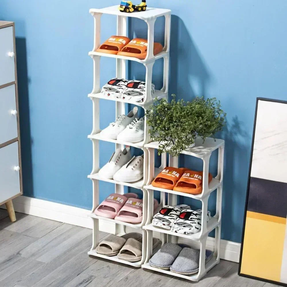 Meuble à chaussure d'entrée en forme de cube simple -