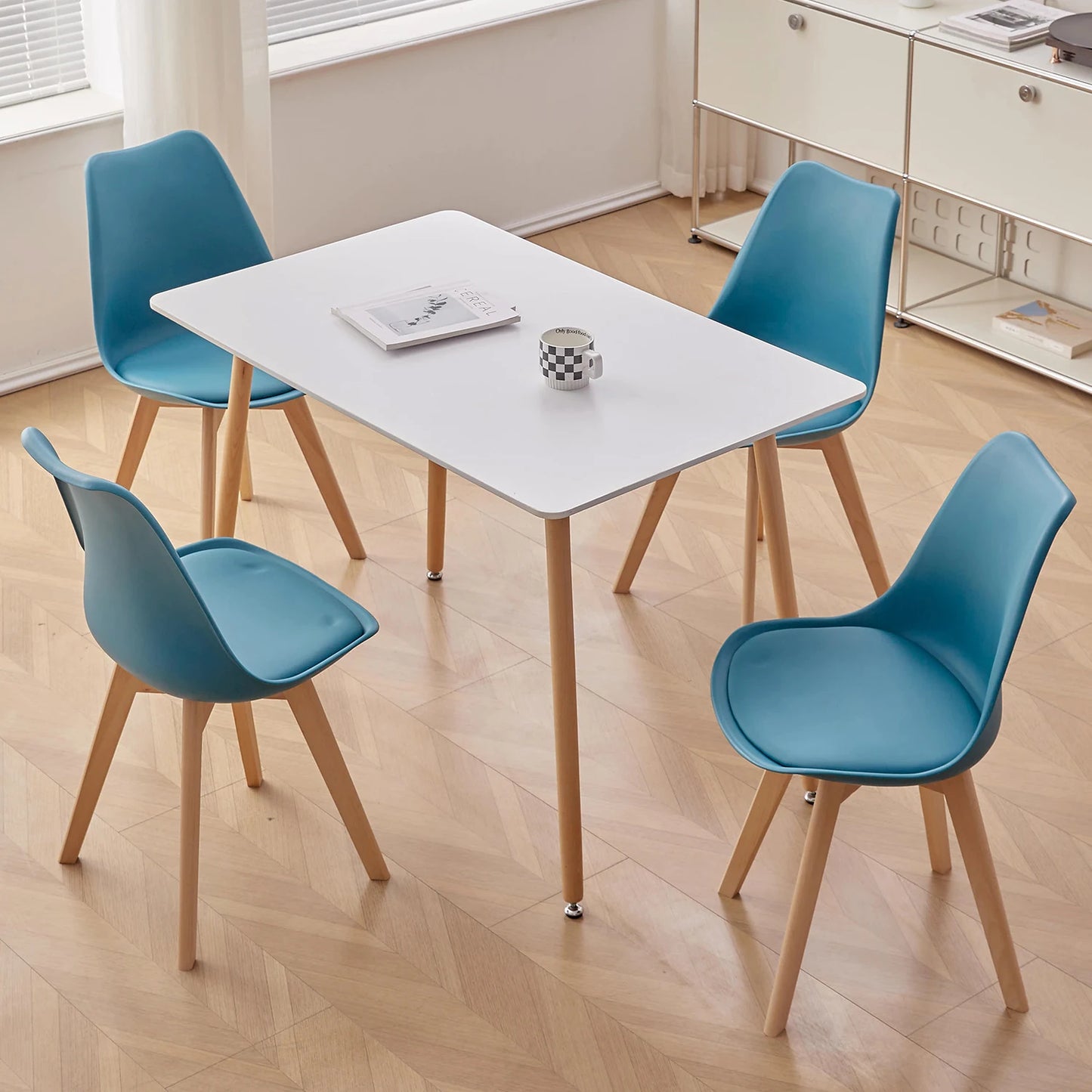 Chaise salle à manger scandinave nordique en plastique de luxe 4 pièces -