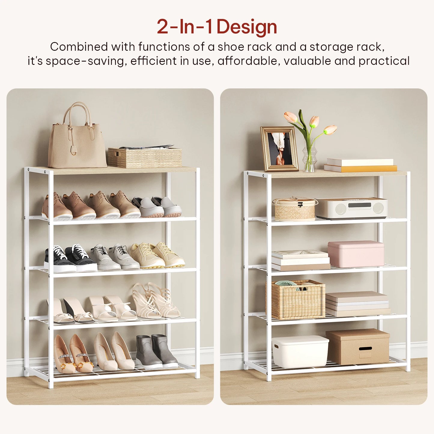 Étagère chaussures métal à étages -