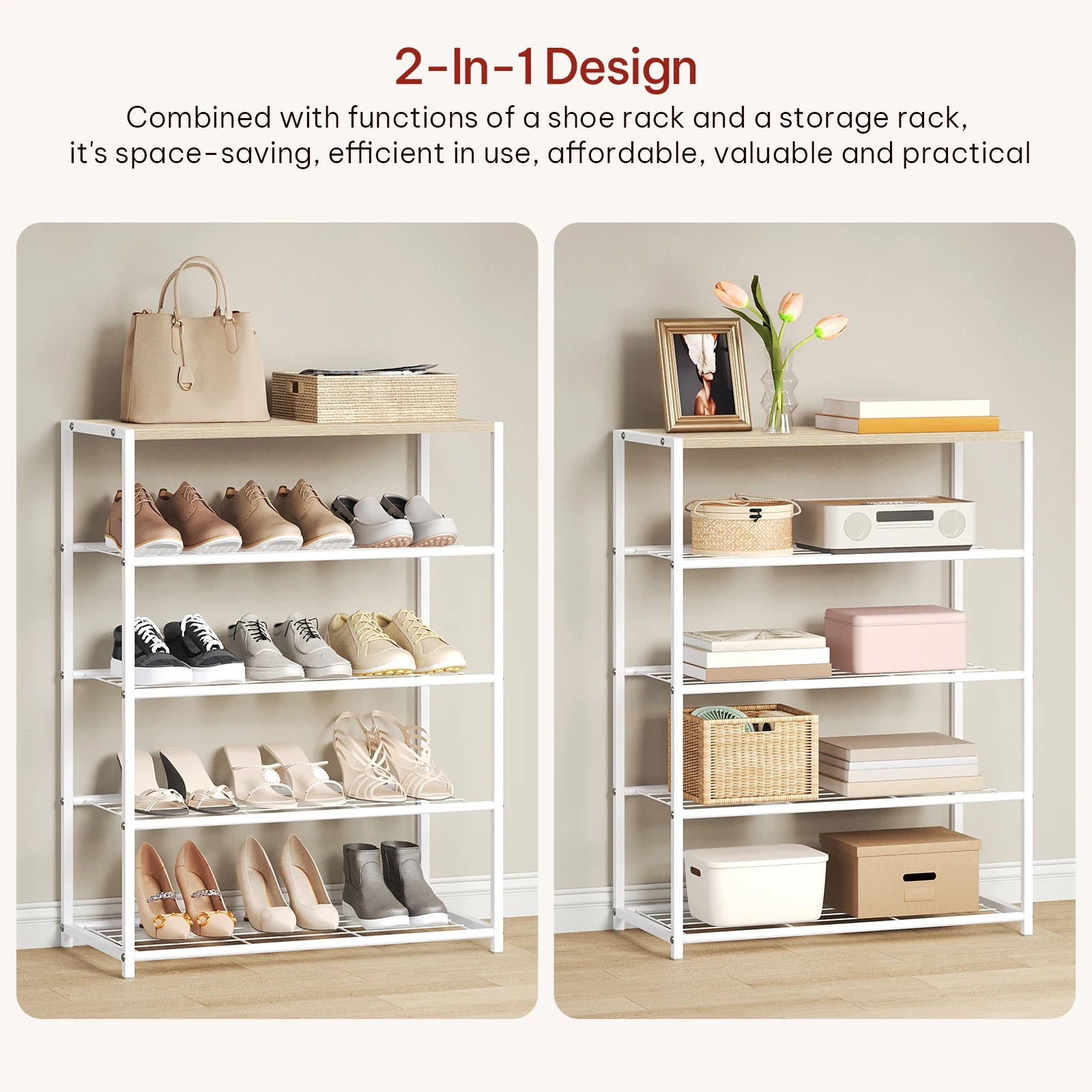 Étagère chaussures métal à étages -