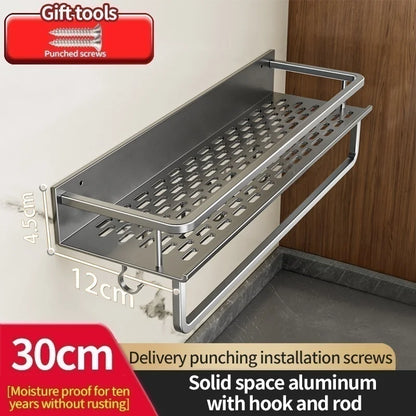 étagère cuisine noir mural - 12 Gris 30cm pole