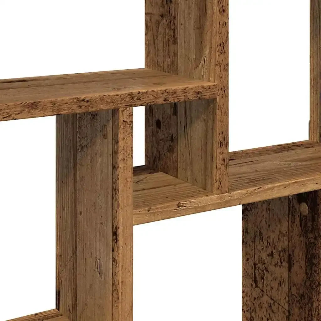 étagère murale noir et bois en forme cubique 78x15x93 cm -