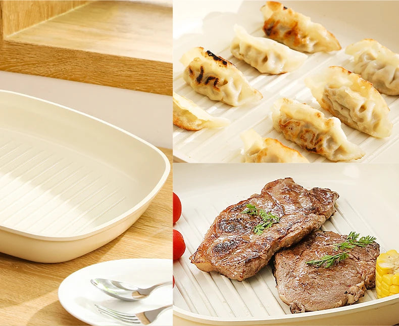 Poêle céramique rectangulaire non toxique -