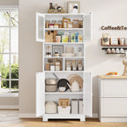 Meuble de rangement de style armoire de cuisine haute en bois -