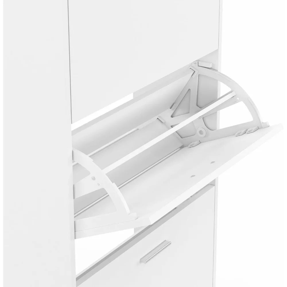 Étagère chaussures haute de luxe blanche pour chambre ou entrée -