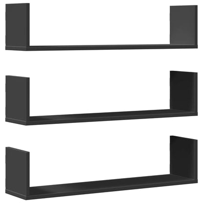 étagère murale livre 3 pcs Blanc 58x18x18 cm - Bleu profond