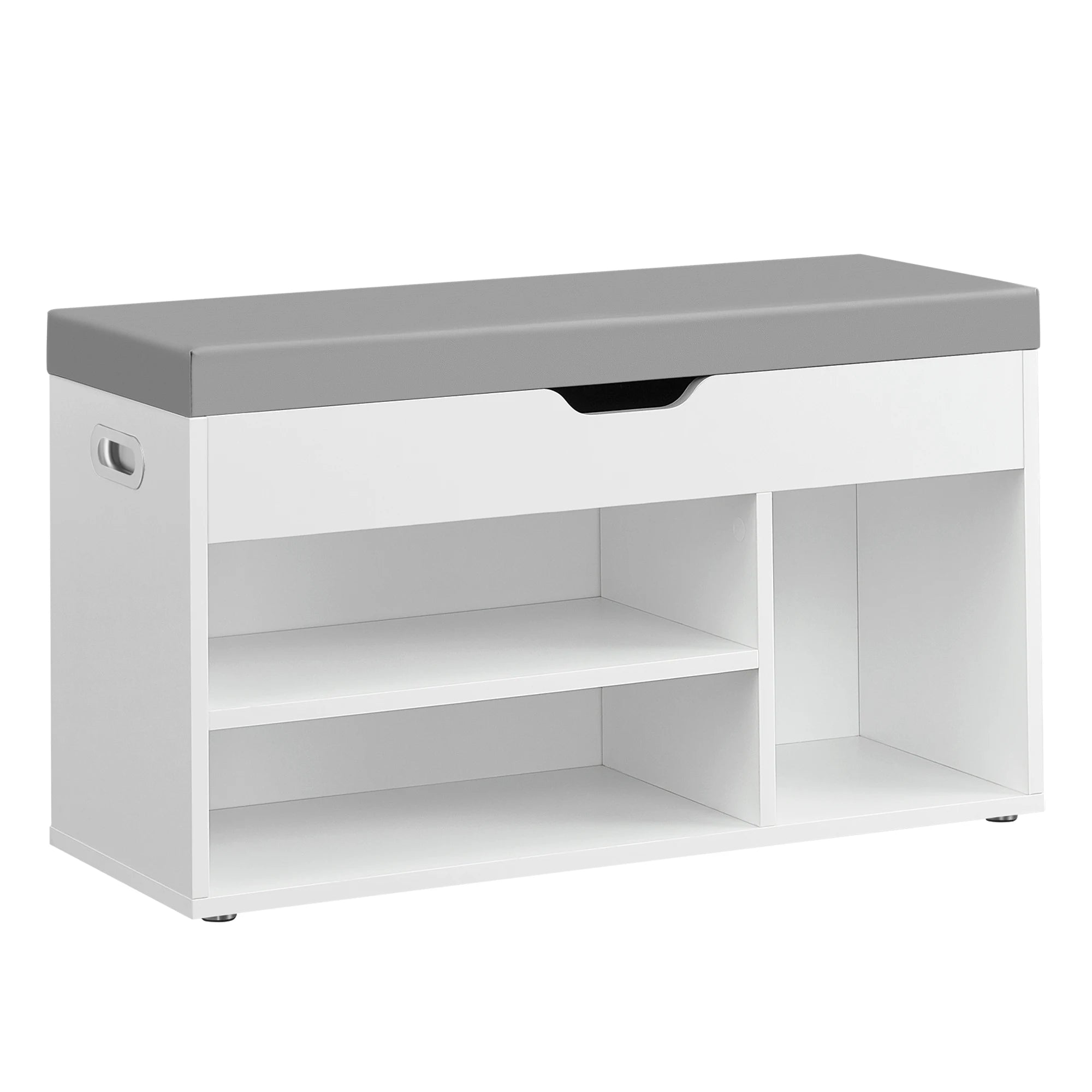 Meuble à chaussure avec banc de rangement et assise rembourrée - Blanc Meuble à chaussure