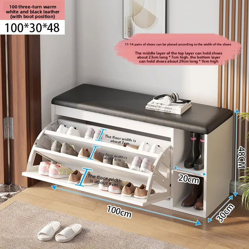 Meuble à chaussure banc premium - D