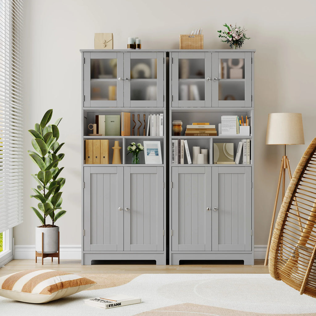 Meuble de rangement de style armoire de cuisine haute en bois -