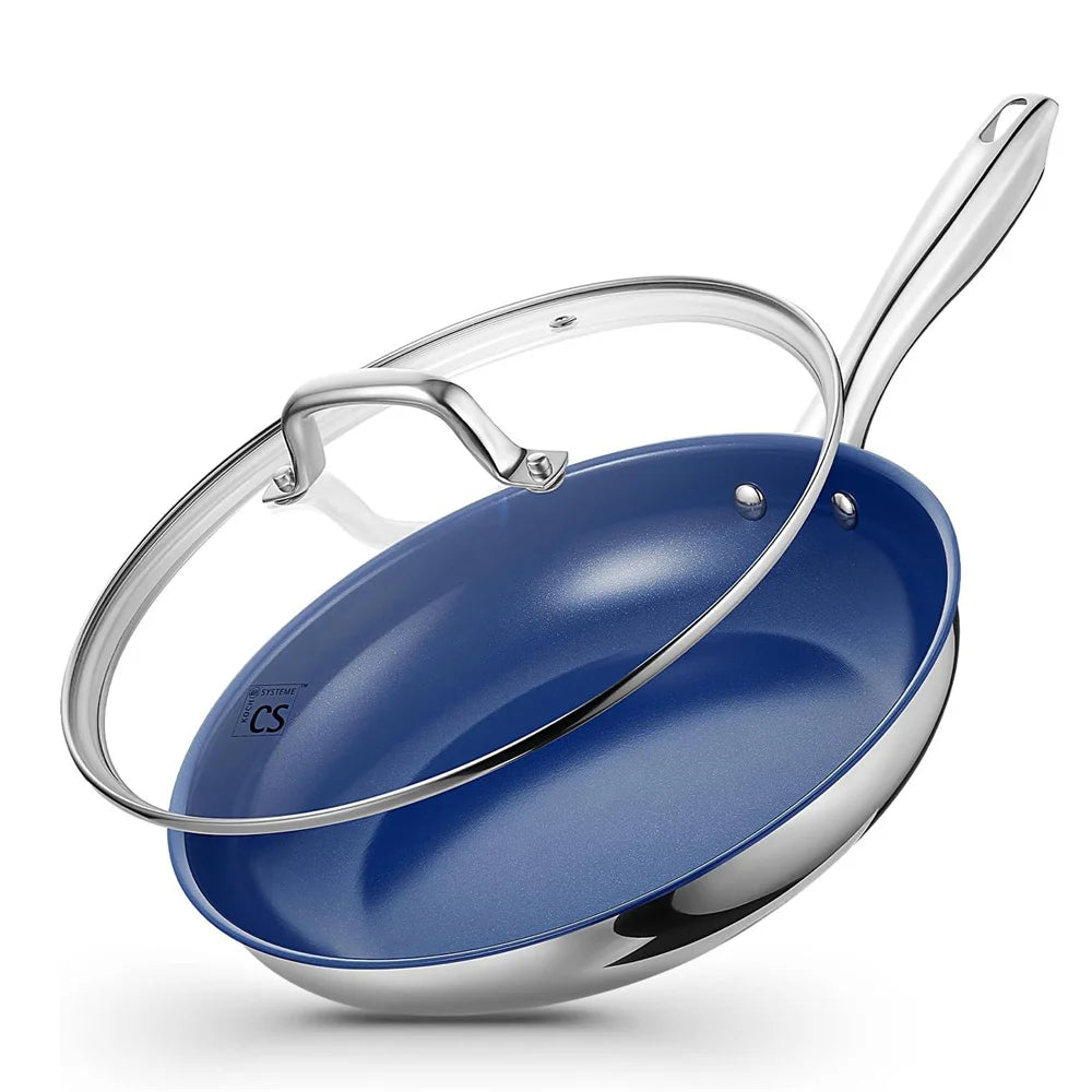 Poêle inox professionnel - Bleu Poêle inox pro allemand