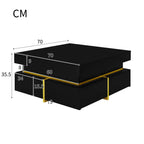 Table basse laquée brillante pour salon disponible en noir et blanc -