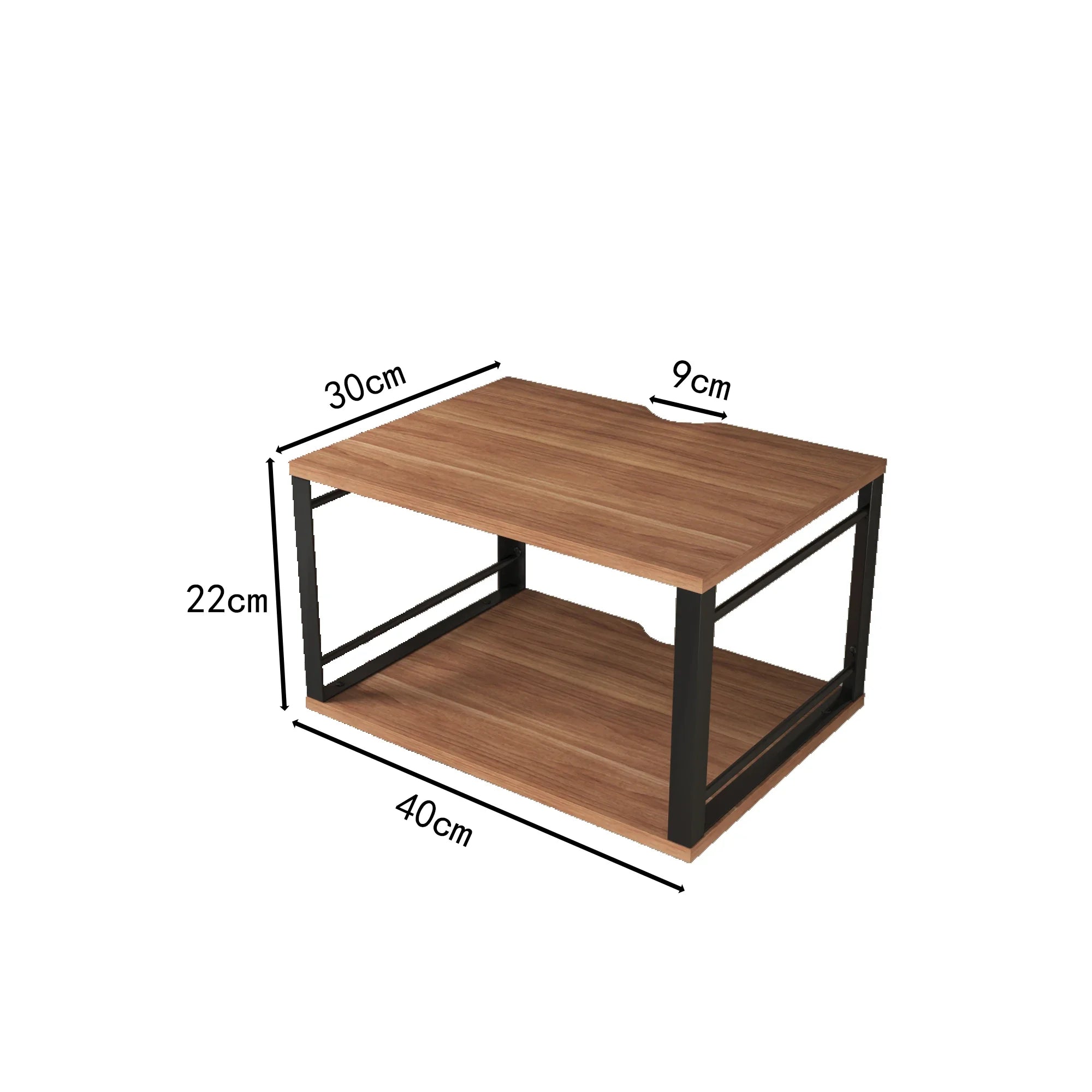 Table de nuit bois clair et métal pour mur à LED - Marron Table de chevet