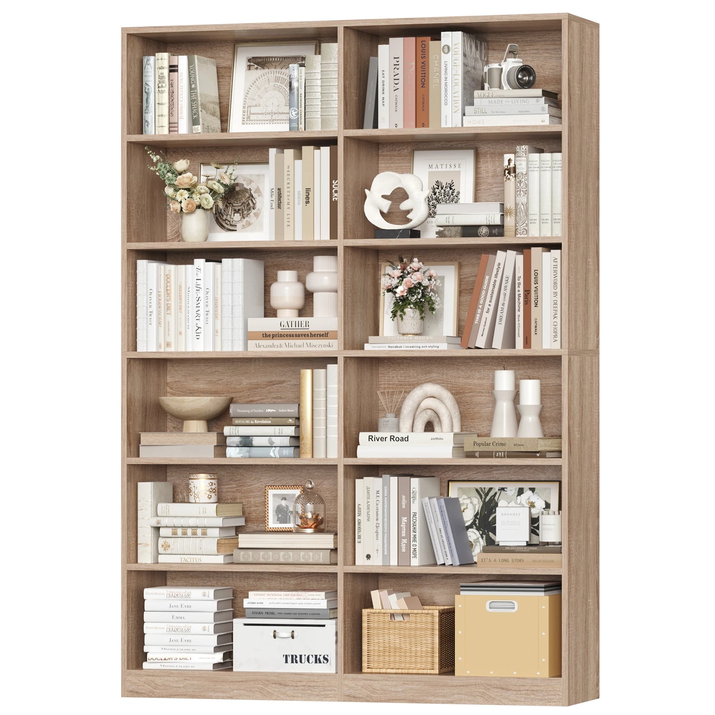 Étagère livre multifonction tendance 120x30x188.7cm - Oak Étagère livre