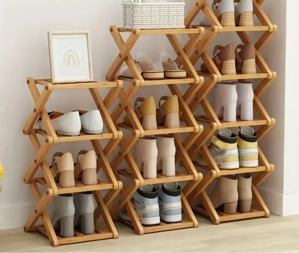 Meuble à chaussure bois massif de bambou -