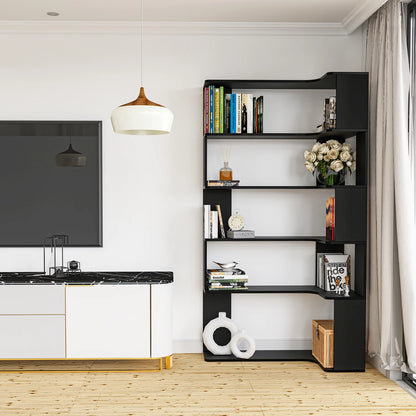 Étagère livre d'angle en bois en forme de L -