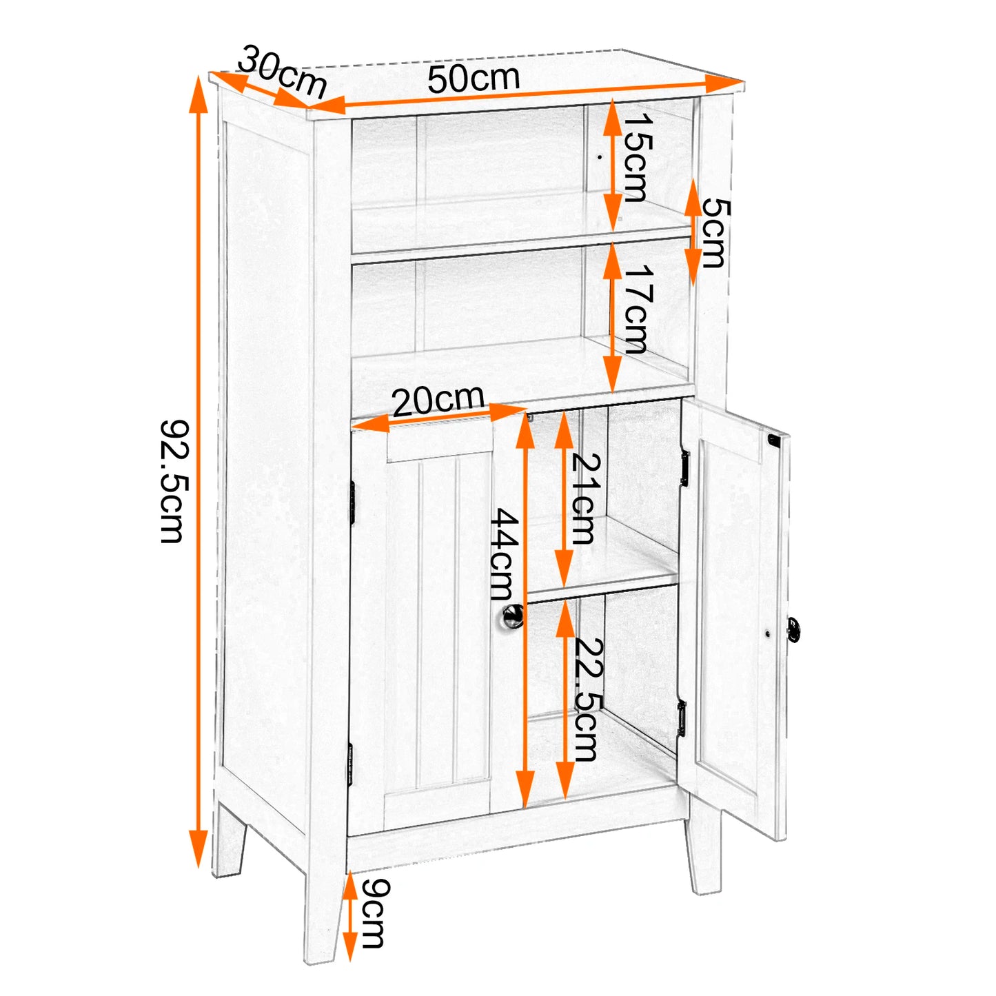 Meuble salle de bain dimension 50x30x92.5cm -