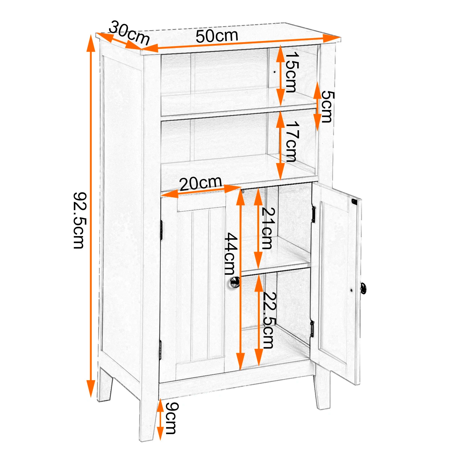Meuble salle de bain dimension 50x30x92.5cm -