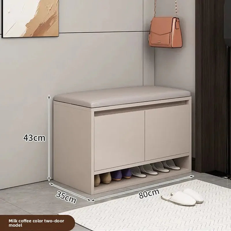 Meuble à chaussure avec tabouret intégré - E