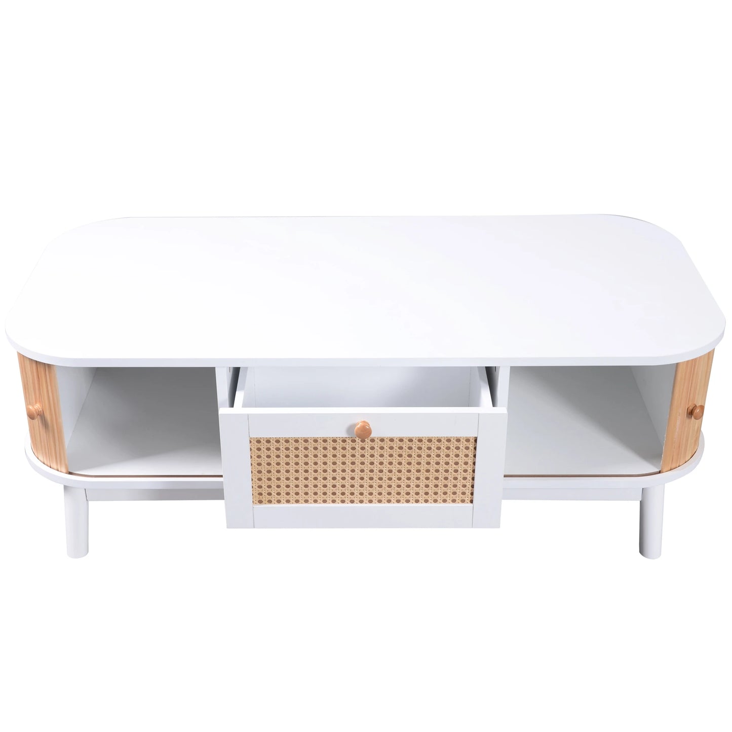 Table basse bois rectangulaire à coins rondes -