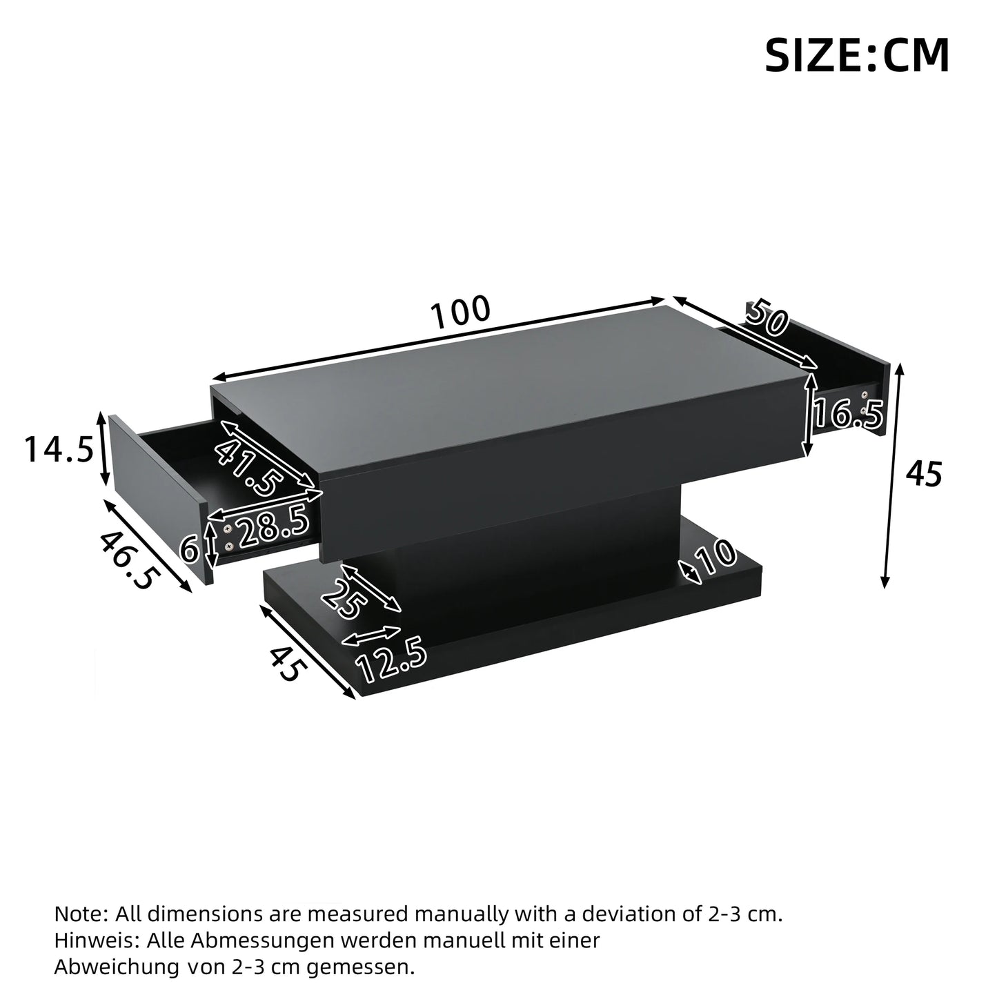 Table basse noire design moderne -