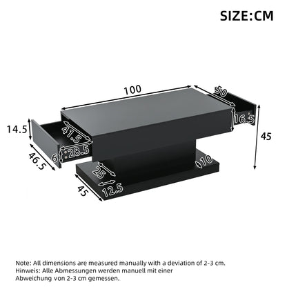 Table basse noire design moderne -