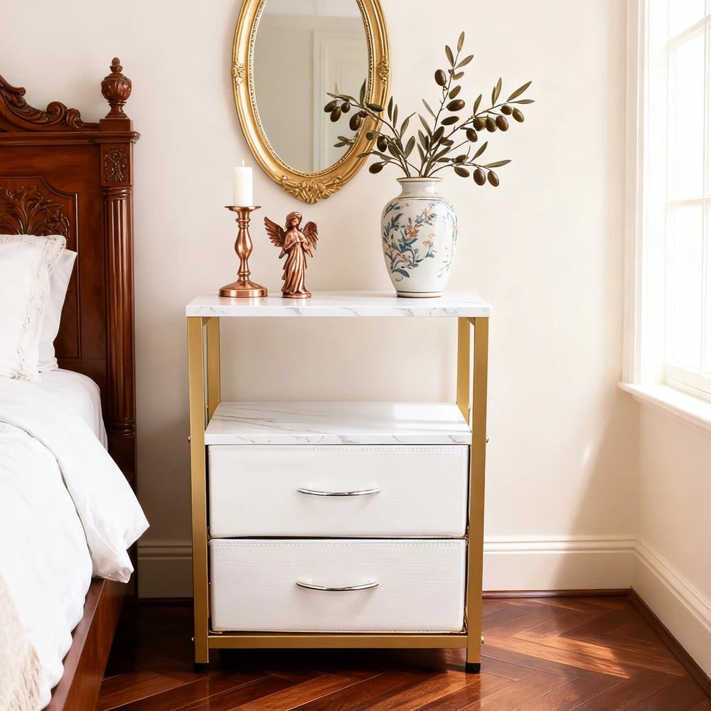 Table de nuit avec revêtement solide -