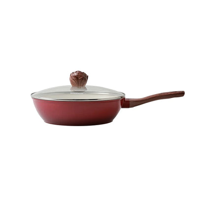 Poêle céramique avec couvercle moderne - Rouge