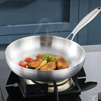 Poêle inox 30cm wok adhésif -