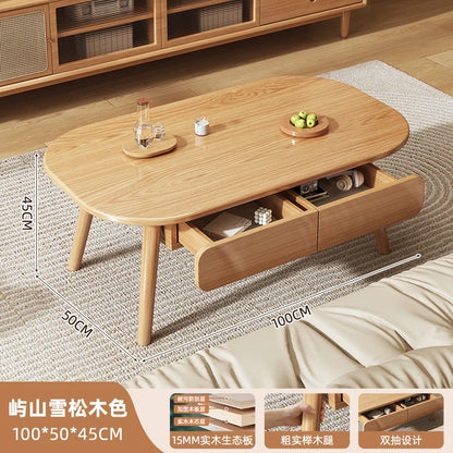 Table basse bois design à doubles plateaux - 100x50x45CM