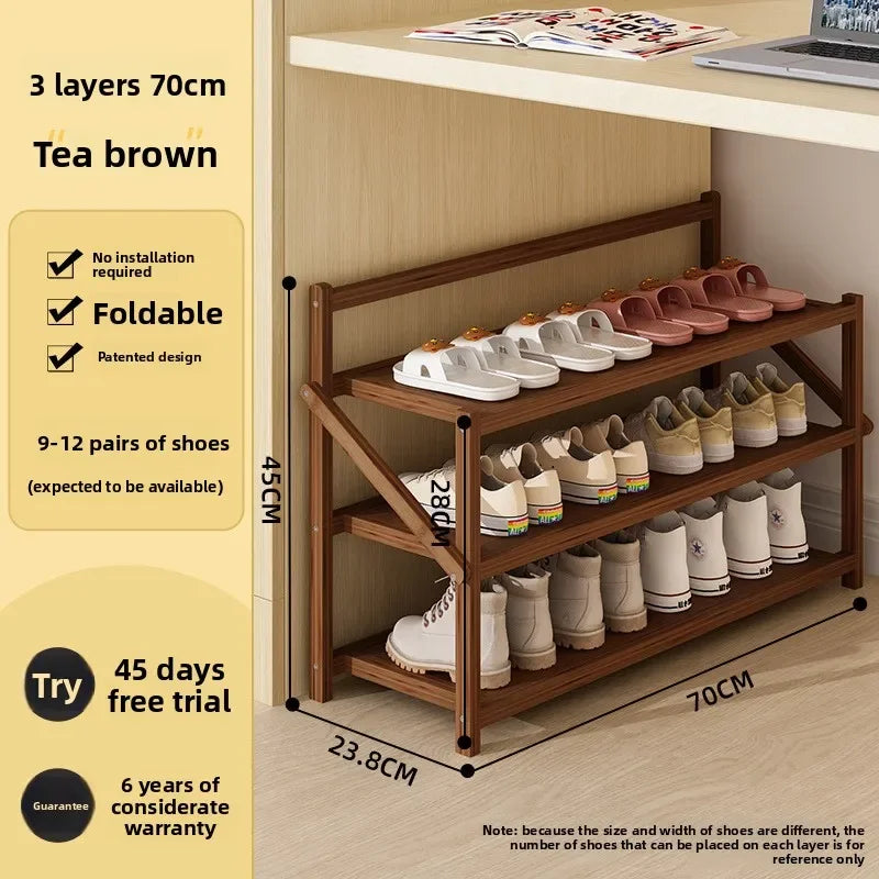 Meuble à chaussure palette artisanale - 3C-70cm tea Marron