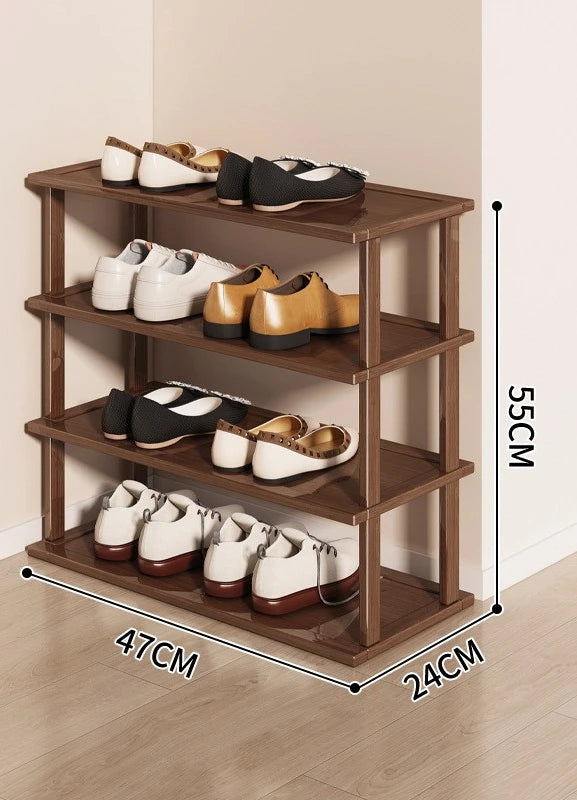 Meuble à chaussure sous escalier - Marron 4 couches 47cm