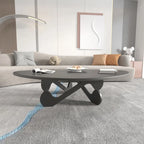 Table basse bois ronde de style triangulaire -