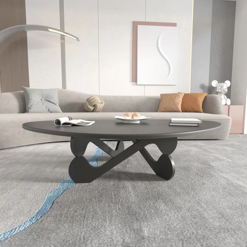 Table basse bois ronde de style triangulaire -