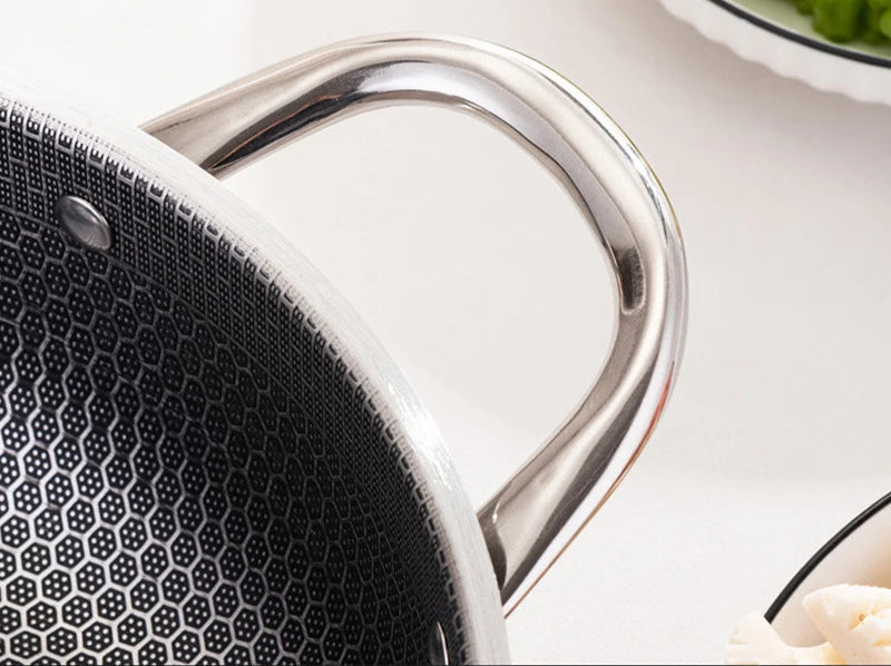 Poêle inox pour induction à pogné double -