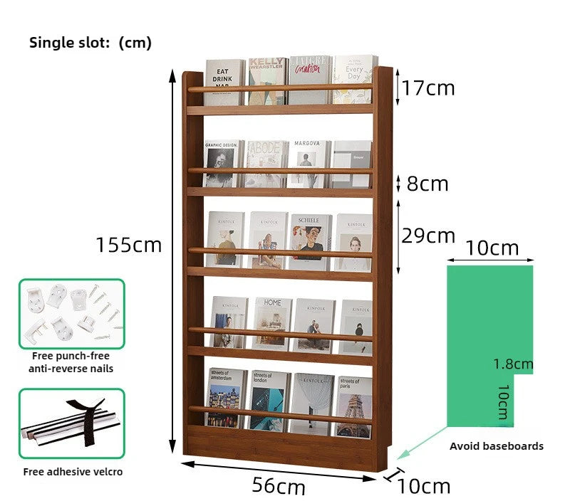 Étagère livre murale ultra-mince - 5 layers 56CM