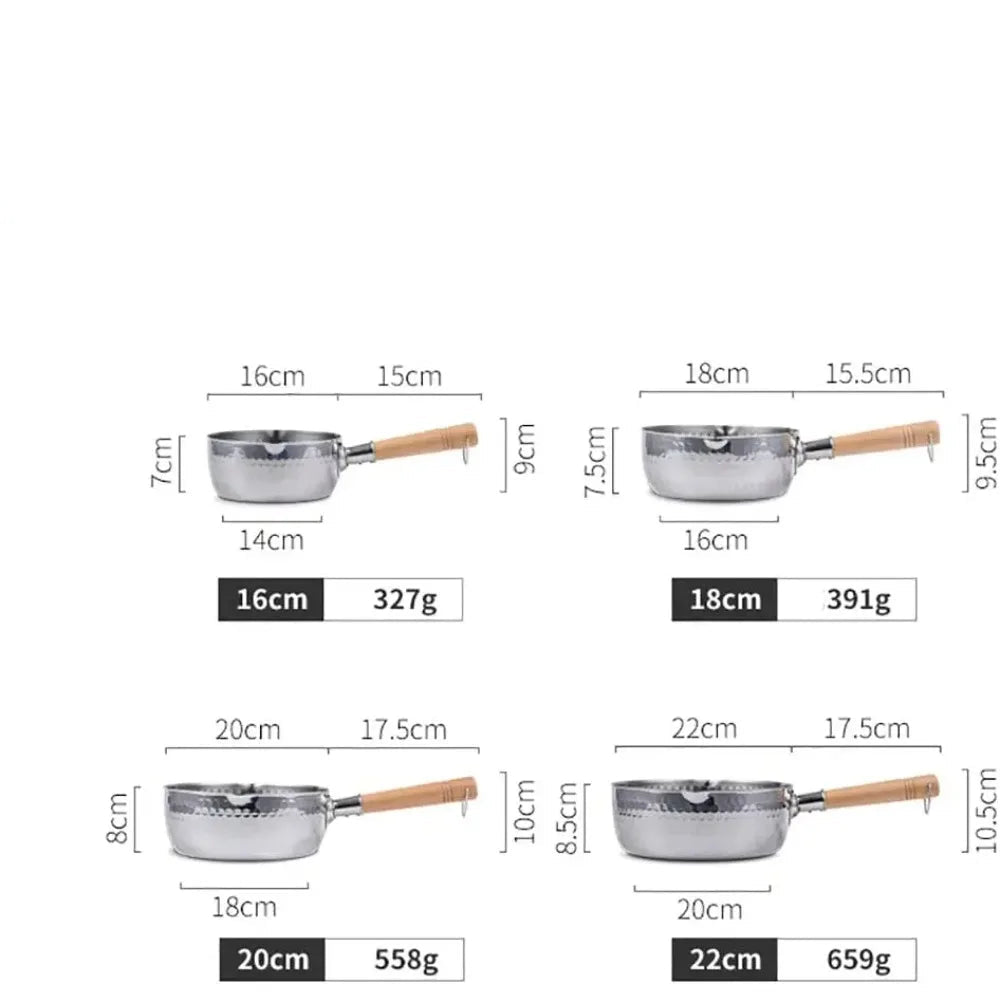 Casserole inox professionnel avec poignée en bois -