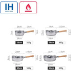 Casserole inox professionnel avec poignée en bois -