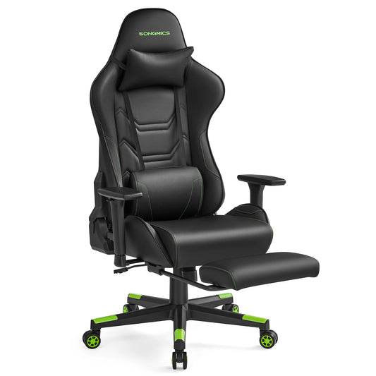 Chaise de bureau pliable avec repose pieds et accoudoirs 3D - Noir Chaise de bureau