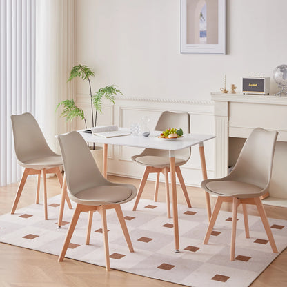 Chaise salle à manger scandinave nordique en plastique de luxe 4 pièces -