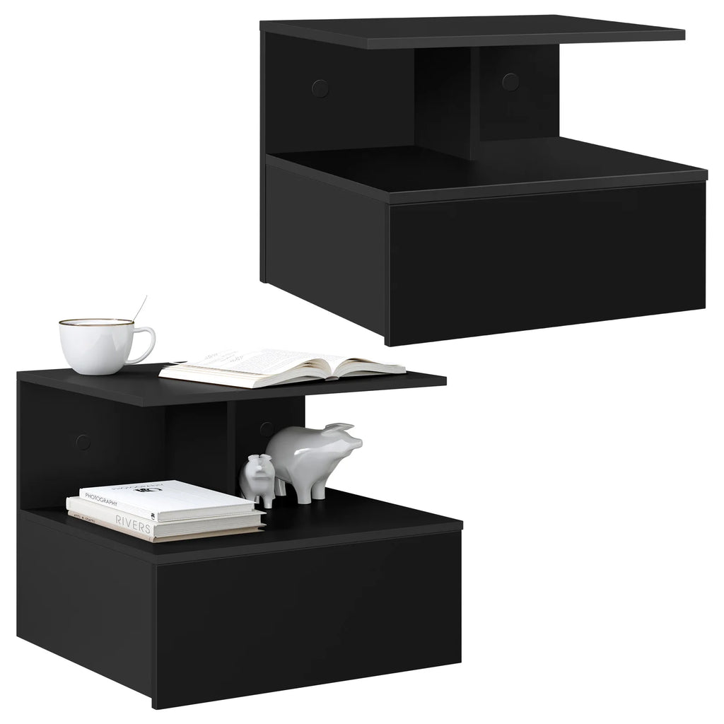 Table de chevet suspendue en bois 2 ensembles -