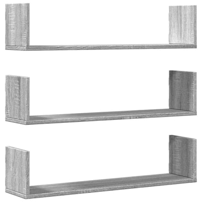 étagère murale livre 3 pcs Blanc 58x18x18 cm - Clair