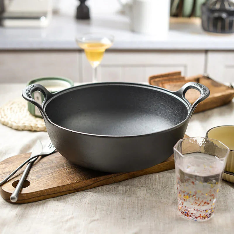Poêle en fonte wok en forme mini casserole -