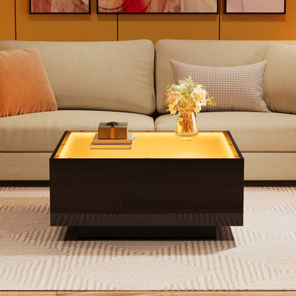 Table basse bar avec plateau verre trempé -