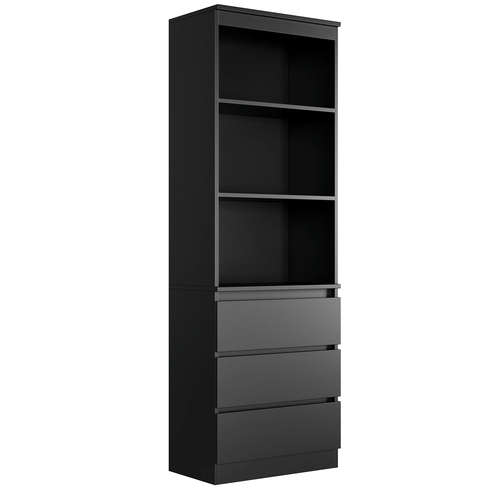 Étagère blanche bois moderne 60x35x180cm - Noir Étagère