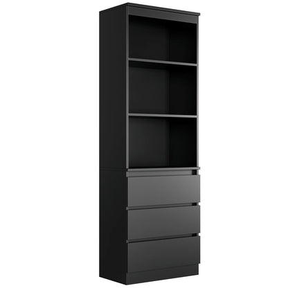 Étagère blanche bois moderne 60x35x180cm - Noir Étagère