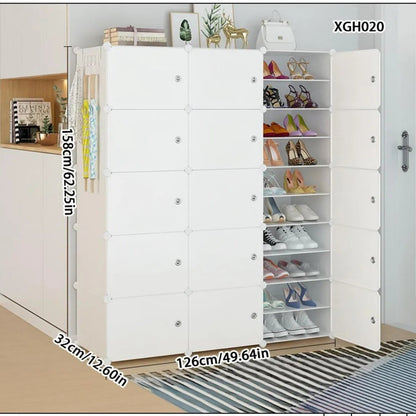 Meuble à chaussure avec porte de style armoire - D