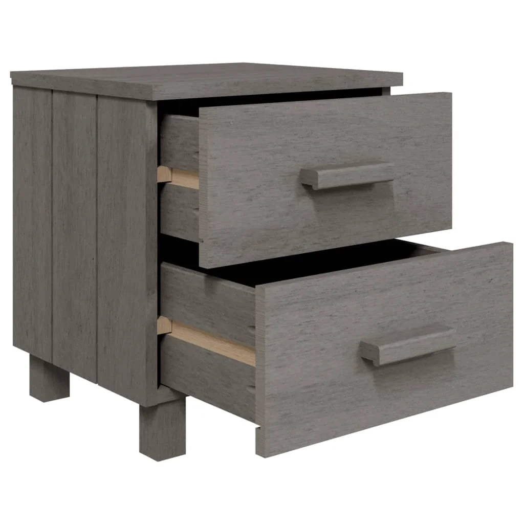 Table De Chevet Bois Hamar Gris Clair 40X35X44,5 cm -