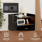 Table de chevet suspendu design flottante en option noir /blanc -