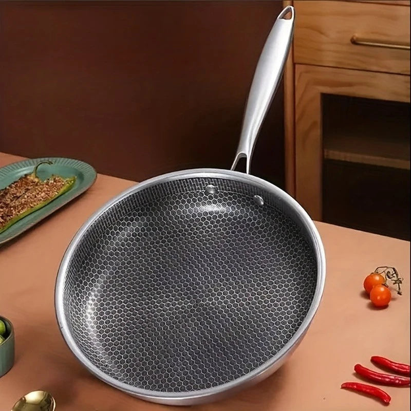 Poêle inox compatible avec gaz et induction - 30cm